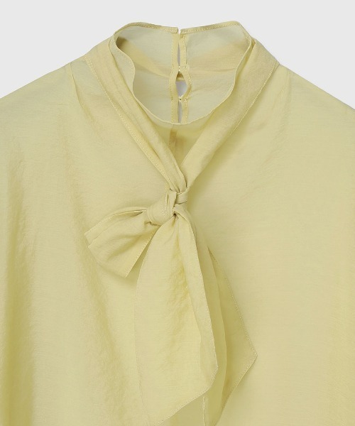 anuans（アニュアンス）の「ハイネックシアーボウタイブラウス（シャツ/ブラウス・レディース・ブラック/アイボリー/イエロー・FREE）」の9枚目の写真