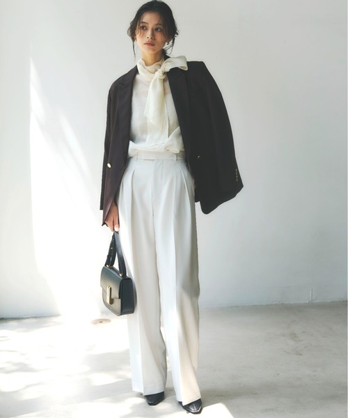 ハイネックシアーボウタイブラウス（シャツ/ブラウス）｜anuans