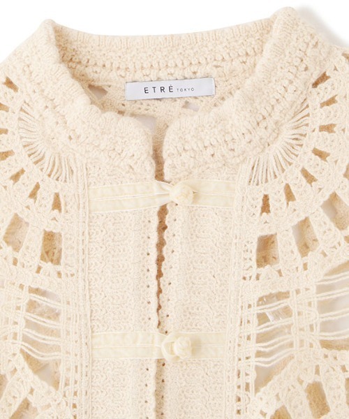 ETRE TOKYO（エトレトウキョウ）の「エンブロイダリーニットジャケット（ニット/セーター・レディース・ブラック/アイボリー・M/S）」の19枚目の写真