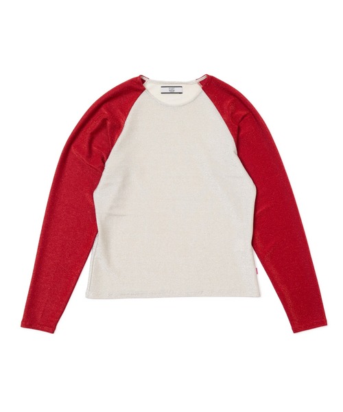 NON TOKYO（ノントーキョー）の「NON TOKYO/ノントーキョー/グリッターラグランカットソー（Tシャツ/カットソー・レディース・ネイビー/レッド/グリーン・F）」の11枚目の写真