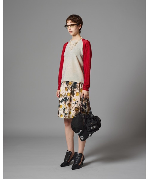 NON TOKYO（ノントーキョー）の「NON TOKYO/ノントーキョー/グリッターラグランカットソー（Tシャツ/カットソー・レディース・ネイビー/レッド/グリーン・F）」の6枚目の写真