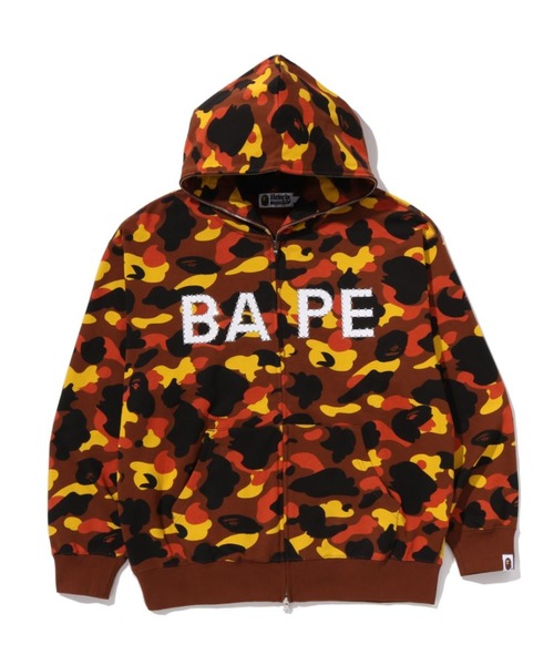 1ST CAMO BAPE LOGO RHINESTONE RELAXED FIT FULL ZIP HOODIE