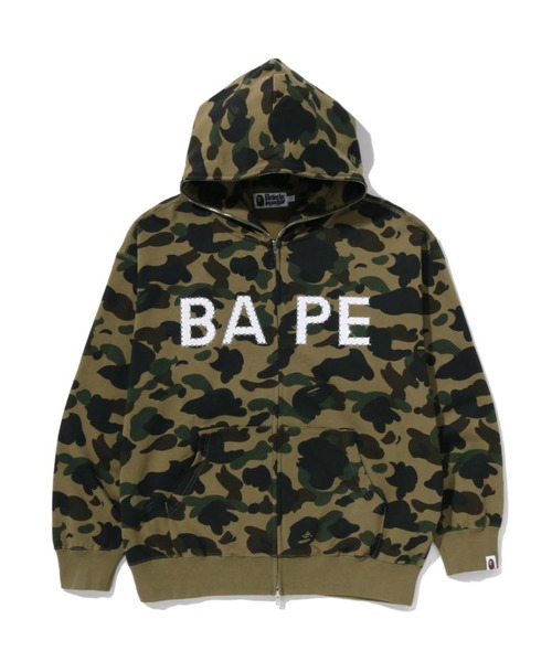 1ST CAMO BAPE LOGO RHINESTONE RELAXED FIT FULL ZIP HOODIE