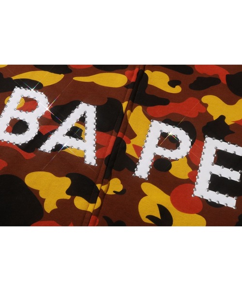 A BATHING APE（アベイシングエイプ）の「1ST CAMO BAPE LOGO RHINESTONE RELAXED FIT FULL ZIP HOODIE（パーカー・メンズ・グリーン/オレンジ/イエロー・SMALL/MEDIUM/XX-LARGE/LARGE/X-LARGE）」の9枚目の写真