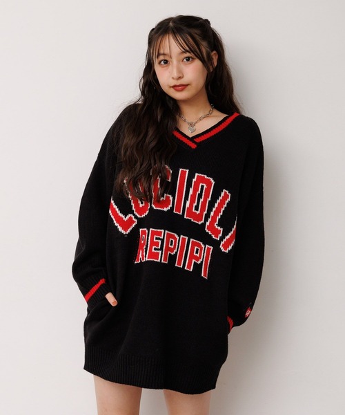 repipi armario(レピピ アルマリオ)の「ロゴルーズニットVPO(ニット/セーター・キッズ・ネイビー/ブラック/サックスブルー系・LARGE/MEDIUM/SMALL)」の8枚目の写真