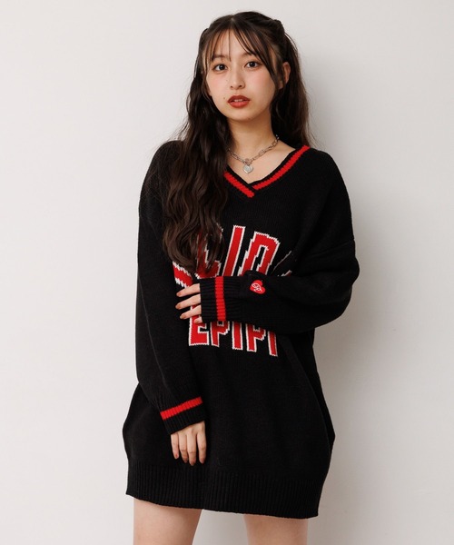 repipi armario(レピピ アルマリオ)の「ロゴルーズニットVPO(ニット/セーター・キッズ・ネイビー/ブラック/サックスブルー系・LARGE/MEDIUM/SMALL)」の7枚目の写真