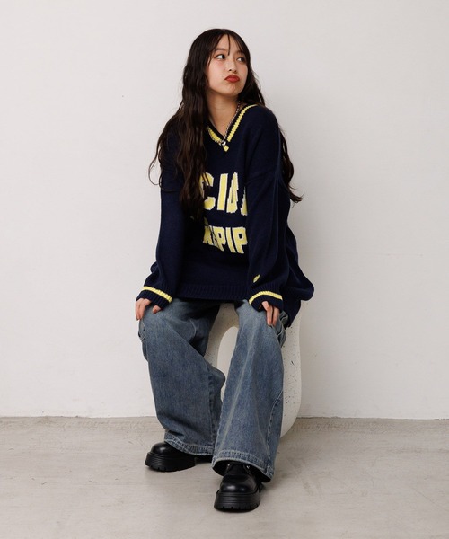 repipi armario(レピピ アルマリオ)の「ロゴルーズニットVPO(ニット/セーター・キッズ・ネイビー/ブラック/サックスブルー系・LARGE/MEDIUM/SMALL)」の20枚目の写真