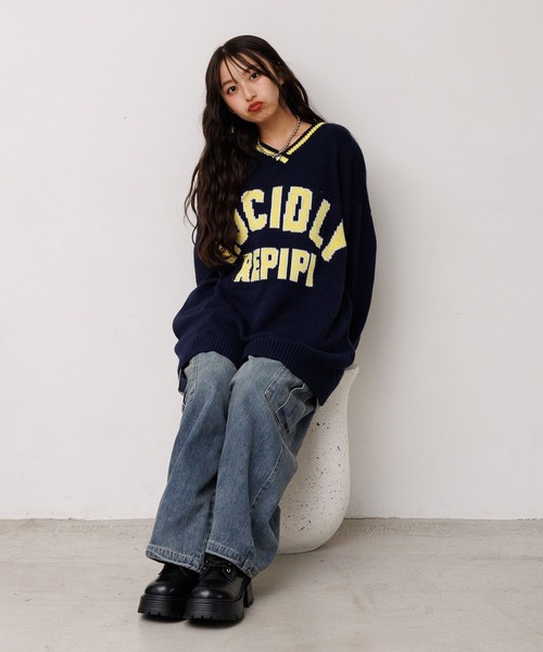 repipi armario(レピピ アルマリオ)の「ロゴルーズニットVPO(ニット/セーター・キッズ・ネイビー/ブラック/サックスブルー系・LARGE/MEDIUM/SMALL)」の19枚目の写真