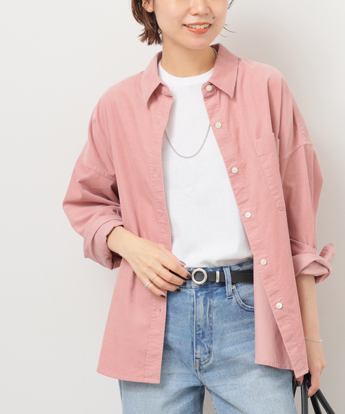 JOURNAL STANDARD relume(ジャーナルスタンダード レリューム)の「コットンコーデュロイオーバーサイズシャツ(シャツ/ブラウス・レディース・グレー/ピンク/ホワイト・FREE)」の6枚目の写真