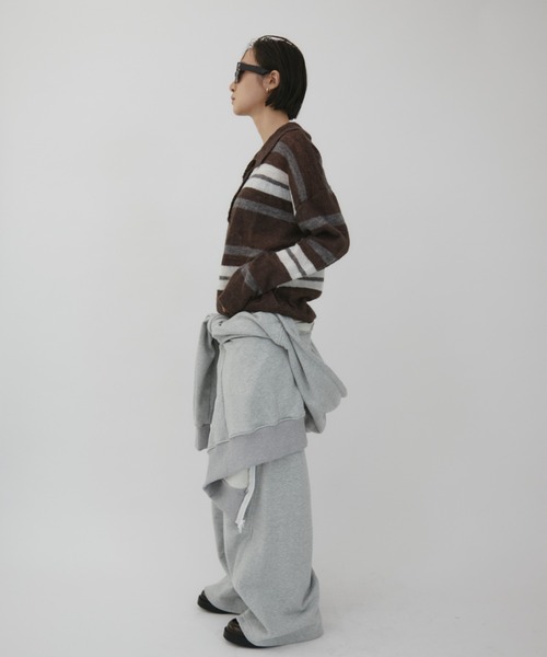 VION(ヴィオン)の「ワイドスウエットパンツ / Wide Sweat Pants(スウェットパンツ・レディース・ネイビー/オフホワイト/グレー・SMALL/MEDIUM)」の22枚目の写真