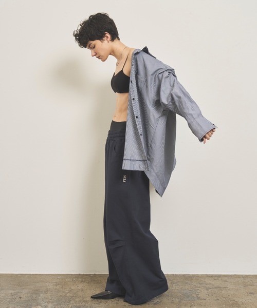 VION(ヴィオン)の「ワイドスウエットパンツ / Wide Sweat Pants(スウェットパンツ・レディース・ネイビー/オフホワイト/グレー・SMALL/MEDIUM)」の12枚目の写真
