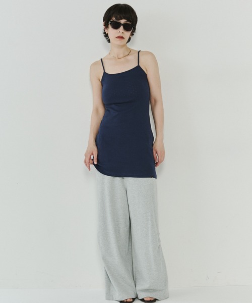 VION(ヴィオン)の「ワイドスウエットパンツ / Wide Sweat Pants(スウェットパンツ・レディース・ネイビー/オフホワイト/グレー・SMALL/MEDIUM)」の4枚目の写真