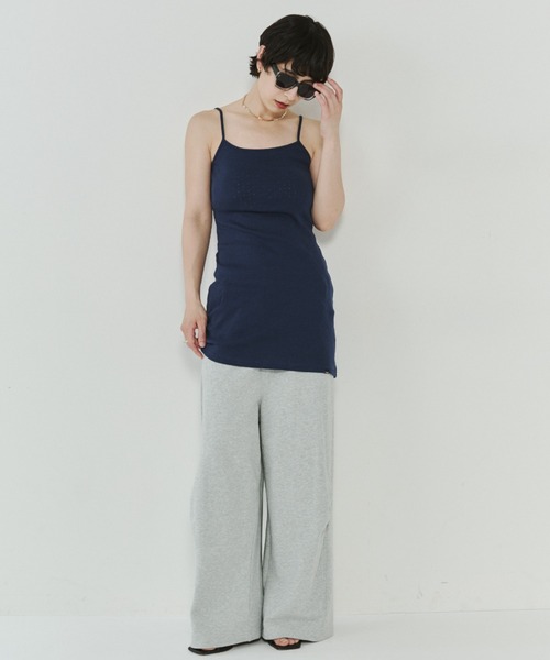VION(ヴィオン)の「ワイドスウエットパンツ / Wide Sweat Pants(スウェットパンツ・レディース・ネイビー/オフホワイト/グレー・SMALL/MEDIUM)」の5枚目の写真