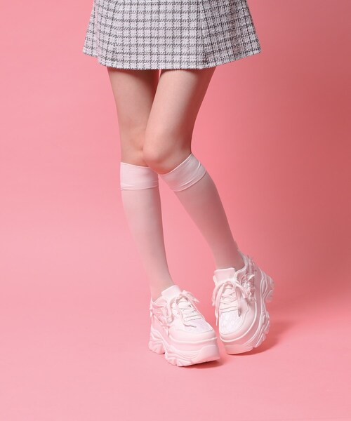 cs T&P(シーエスティーアンドピー)の「◆厚底リボンスニーカー(スニーカー・レディース・ホワイト/ブラック・S/M/L/LL)」の13枚目の写真