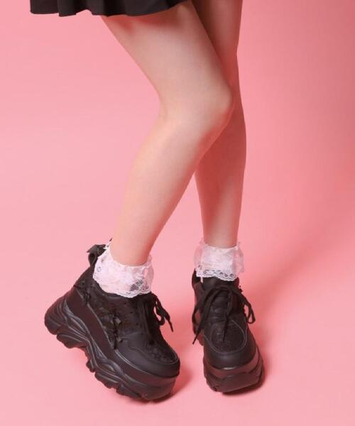 cs T&P(シーエスティーアンドピー)の「◆厚底リボンスニーカー(スニーカー・レディース・ホワイト/ブラック・S/M/L/LL)」の20枚目の写真