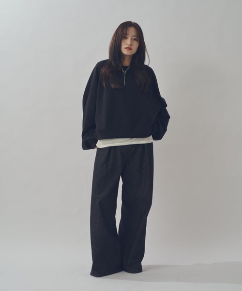 Lui's(ルイス)の「【WEB限定】ワイドボリュームショートスウェット(スウェット・メンズ・グレー/ブラック・S/M)」の5枚目の写真