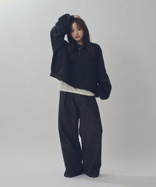 Lui's(ルイス)の「【WEB限定】ワイドボリュームショートスウェット(スウェット・メンズ・グレー/ブラック・S/M)」の6枚目の写真