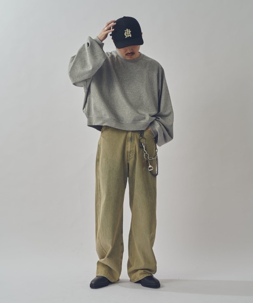 Lui's(ルイス)の「【WEB限定】ワイドボリュームショートスウェット(スウェット・メンズ・グレー/ブラック・S/M)」の7枚目の写真