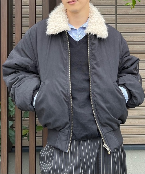 MandO(Auntie Rosa)(エムオー)の「ビッグアーム2WAYフライトジャケット(ブルゾン・メンズ・ブラウン/ブラック・MEDIUM/LARGE)」の2枚目の写真