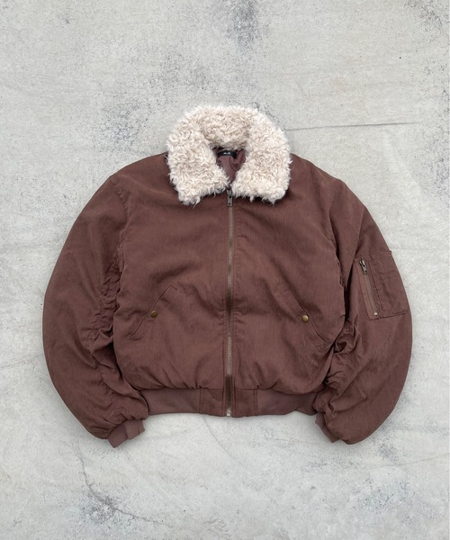 MandO(Auntie Rosa)(エムオー)の「ビッグアーム2WAYフライトジャケット(ブルゾン・メンズ・ブラウン/ブラック・MEDIUM/LARGE)」の13枚目の写真