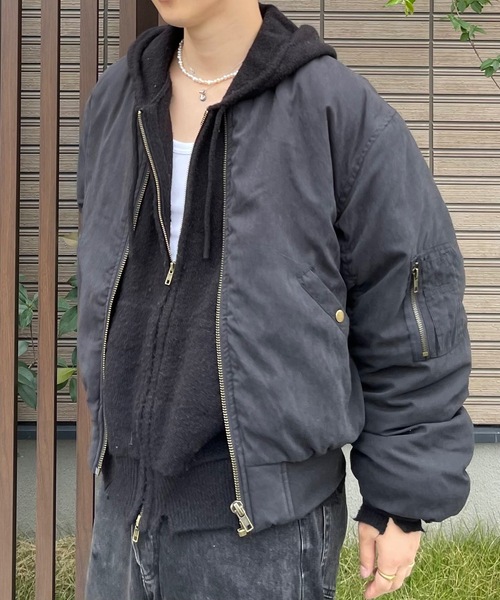 MandO(Auntie Rosa)(エムオー)の「ビッグアーム2WAYフライトジャケット(ブルゾン・メンズ・ブラウン/ブラック・MEDIUM/LARGE)」の9枚目の写真