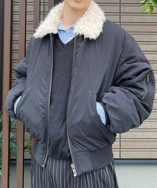 MandO(Auntie Rosa)(エムオー)の「ビッグアーム2WAYフライトジャケット(ブルゾン・メンズ・ブラウン/ブラック・MEDIUM/LARGE)」の11枚目の写真