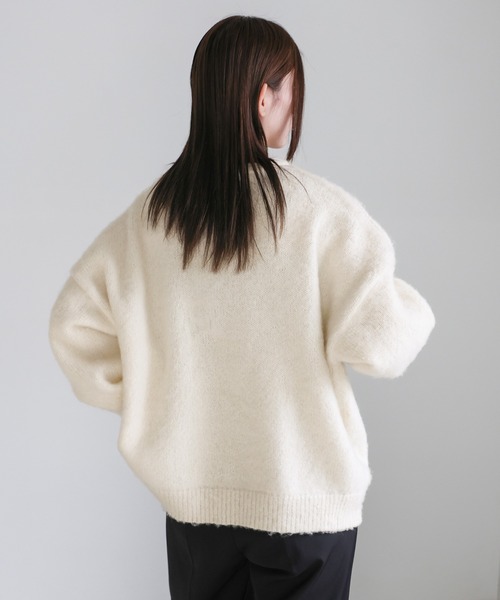 select MOCA（セレクトモカ）の「ウールタッチヘンリーネックオーバーニット（ニット/セーター・レディース・ピンク/アイボリー/ブラック/グレー・FREE）」の13枚目の写真