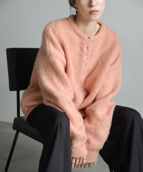 select MOCA（セレクトモカ）の「ウールタッチヘンリーネックオーバーニット（ニット/セーター・レディース・ピンク/アイボリー/ブラック/グレー・FREE）」の18枚目の写真