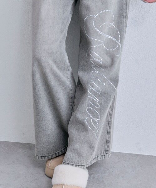 OLIVE des OLIVE(オリーブデオリーブ)の「ワイドデニムパンツ(デニムパンツ・レディース・グレー/ブルー・MEDIUM/SMALL)」の5枚目の写真