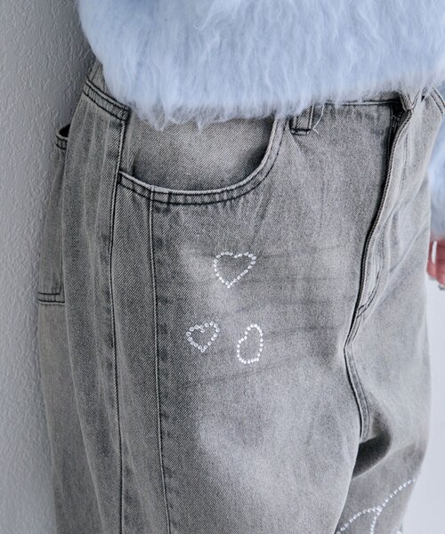 OLIVE des OLIVE(オリーブデオリーブ)の「ワイドデニムパンツ(デニムパンツ・レディース・グレー/ブルー・MEDIUM/SMALL)」の6枚目の写真
