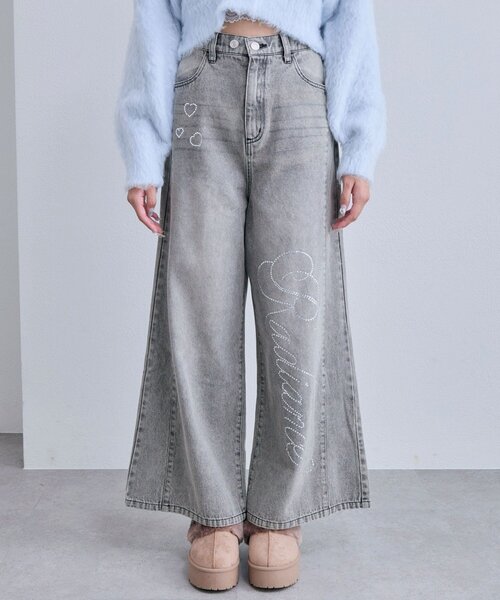 OLIVE des OLIVE(オリーブデオリーブ)の「ワイドデニムパンツ(デニムパンツ・レディース・グレー/ブルー・MEDIUM/SMALL)」の8枚目の写真