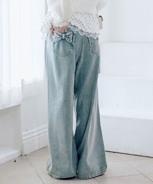 OLIVE des OLIVE(オリーブデオリーブ)の「ワイドデニムパンツ(デニムパンツ・レディース・グレー/ブルー・MEDIUM/SMALL)」の17枚目の写真