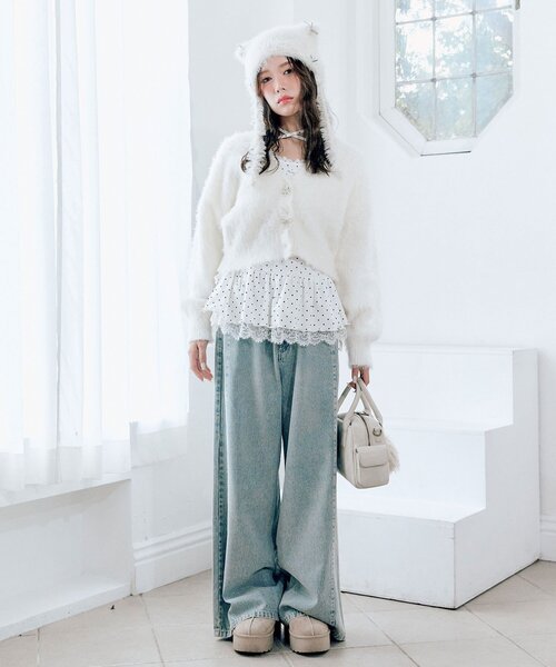 OLIVE des OLIVE(オリーブデオリーブ)の「ワイドデニムパンツ(デニムパンツ・レディース・グレー/ブルー・MEDIUM/SMALL)」の19枚目の写真