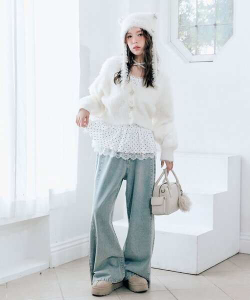 OLIVE des OLIVE(オリーブデオリーブ)の「ワイドデニムパンツ(デニムパンツ・レディース・グレー/ブルー・MEDIUM/SMALL)」の20枚目の写真