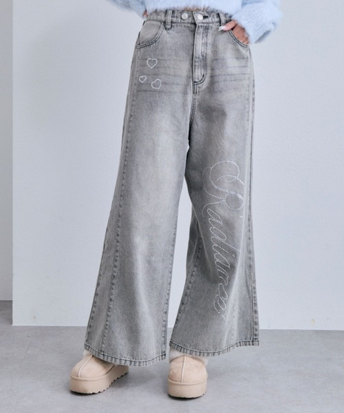 OLIVE des OLIVE(オリーブデオリーブ)の「ワイドデニムパンツ(デニムパンツ・レディース・グレー/ブルー・MEDIUM/SMALL)」の2枚目の写真