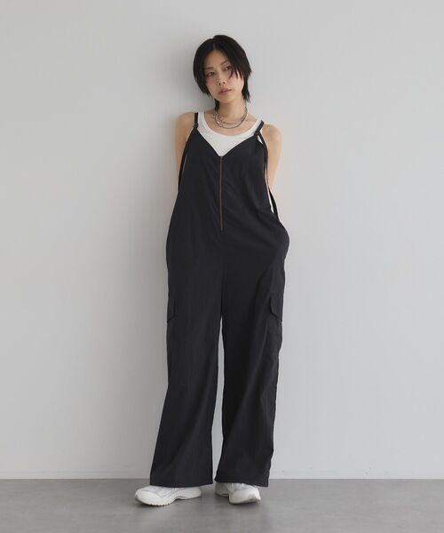 GARAGE OF GOOD CLOTHING（ガレージオブグッドクロージング）の「フロントファスナーオールインワン（サロペット/オーバーオール・レディース・ダークカーキ/ブラック・FREE）」の8枚目の写真