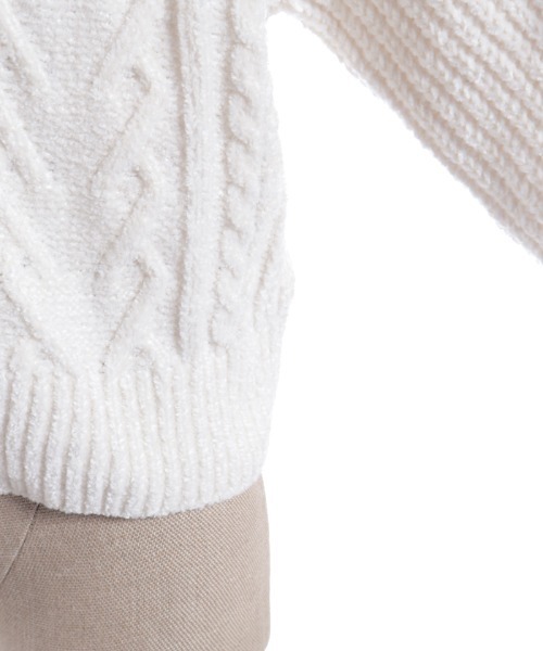 axes femme POETIQUE(アクシーズファムポエティック)の「レースアップモールニットカーディガン(カーディガン/ボレロ・レディース・キナリ/ピンク/パープル・MEDIUM)」の19枚目の写真