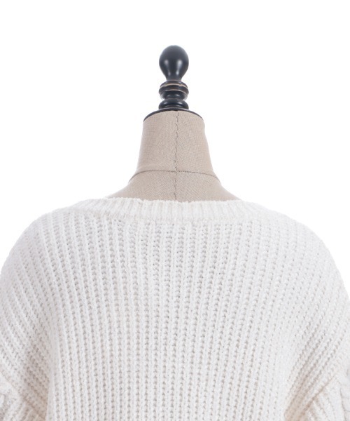 axes femme POETIQUE(アクシーズファムポエティック)の「レースアップモールニットカーディガン(カーディガン/ボレロ・レディース・キナリ/ピンク/パープル・MEDIUM)」の20枚目の写真