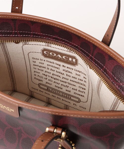 COACH コーチ チョコレートブラウン×シグネチャー  肩かけショルダージップトートバッグ COACH ショルダーバッグ 肩掛け シグネチャー F11098 レディース