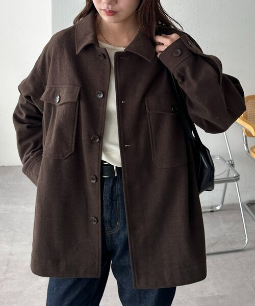 ユニセックス】ウールライクCPOシャツジャケット（その他アウター