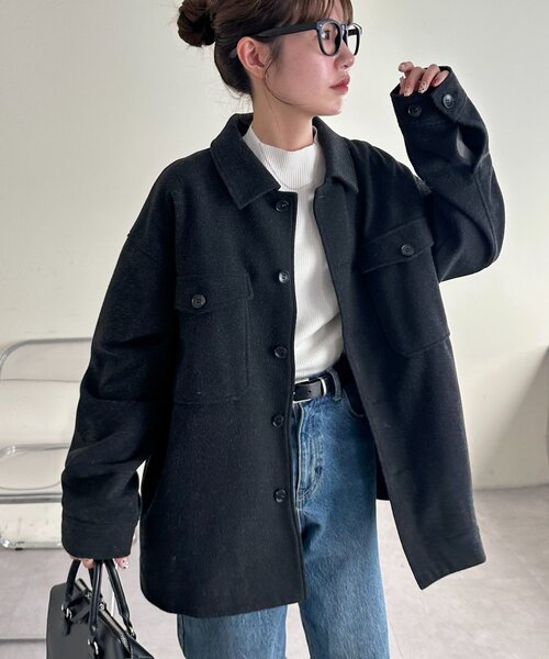 ユニセックス】ウールライクCPOシャツジャケット（その他アウター