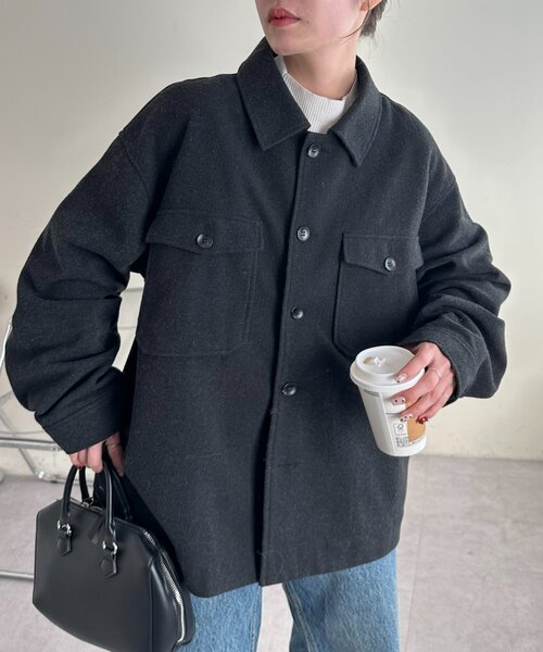 アットラスト CPO ウール シャツジャケット セール】【ユニセックス】ウールライクCPOシャツジャケット（その他