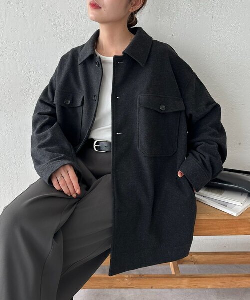 アットラスト CPO ウール シャツジャケット ユニセックス】ウールライクCPOシャツジャケット（その他アウター