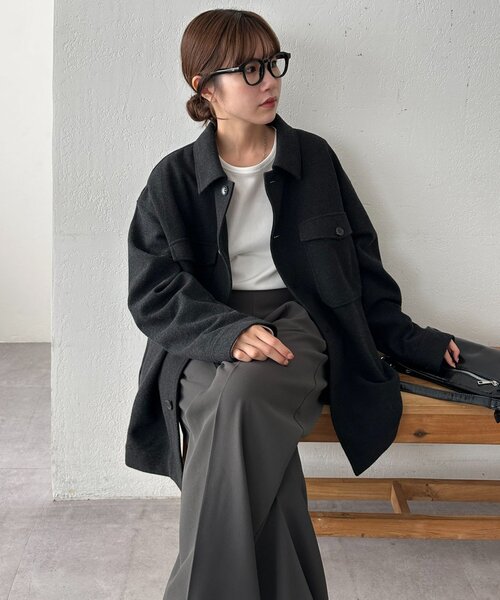 アットラスト CPO ウール シャツジャケット Wool Touch CPO Jacket -black-