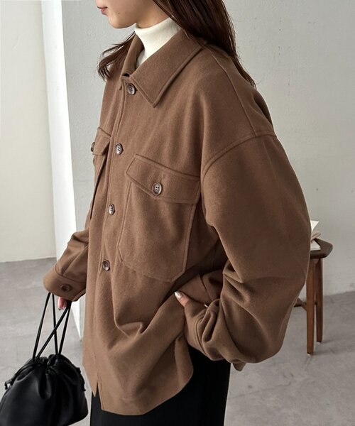 ユニセックス】ウールライクCPOシャツジャケット（その他アウター