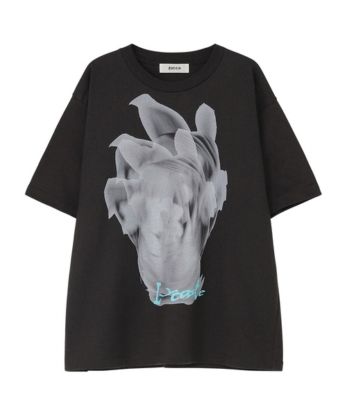 ZUCCa（ズッカ）の「(S)フェードフラワーT / Tシャツ / S（Tシャツ/カットソー・レディース・ホワイト/ダークグレー・M size）」の2枚目の写真