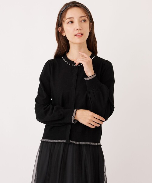 える様 新品 今期2025 TO BE CHIC シアーニットカーディガン セール】シアーレイヤー カーディガン（カーディガン/ボレロ）｜TO BE