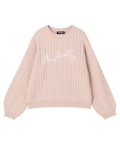 MARY QUANT マリークワント/サインロゴケーブルプルオーバー/Sランク/71【中古】 MARY QUANT（マリークヮント） ニット セーター マリークワント サイン