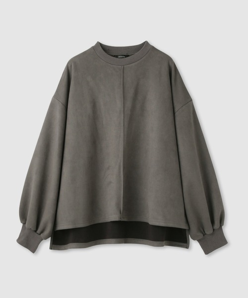 Mac-House（マックハウス）の「milli de l'air  スエードライクボックスシルエットプルオーバー（Tシャツ/カットソー・レディース・アイボリー/ダークグレー/ブラウン・M）」の5枚目の写真