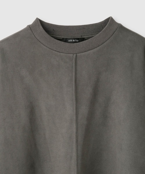Mac-House（マックハウス）の「milli de l'air  スエードライクボックスシルエットプルオーバー（Tシャツ/カットソー・レディース・アイボリー/ダークグレー/ブラウン・M）」の8枚目の写真